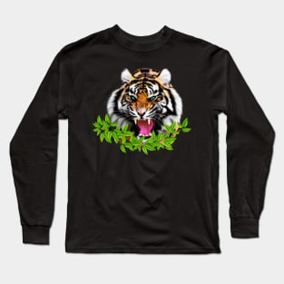 Tiger Roaring Tropical, Big Cat, Love Tigers Long Sleeve T-Shirt